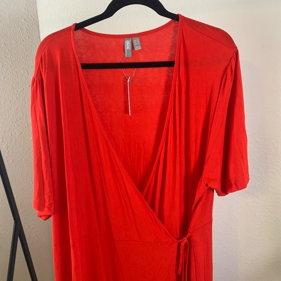 NWT asos candy red wrap dress size 22 - Picture 3 of 9